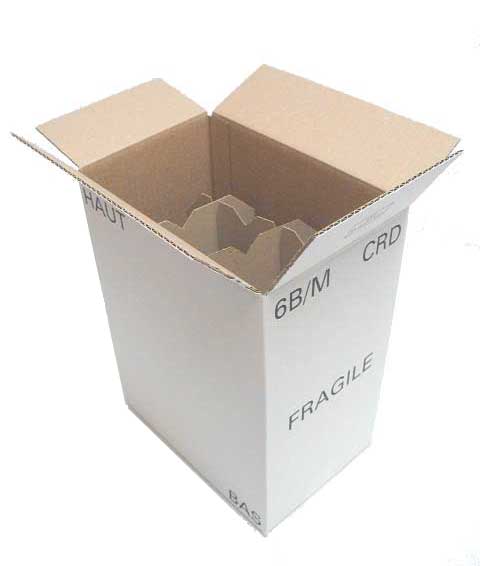 Caisse carton d'expédition pour bouteilles avec croisillons